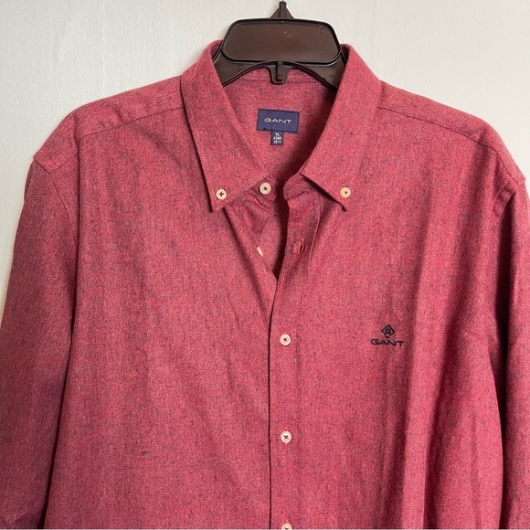 Gant Light Maroon 100% Cotton Button Down Long Sleeve Collared Shirt - Size XL - Picture 2 of 11